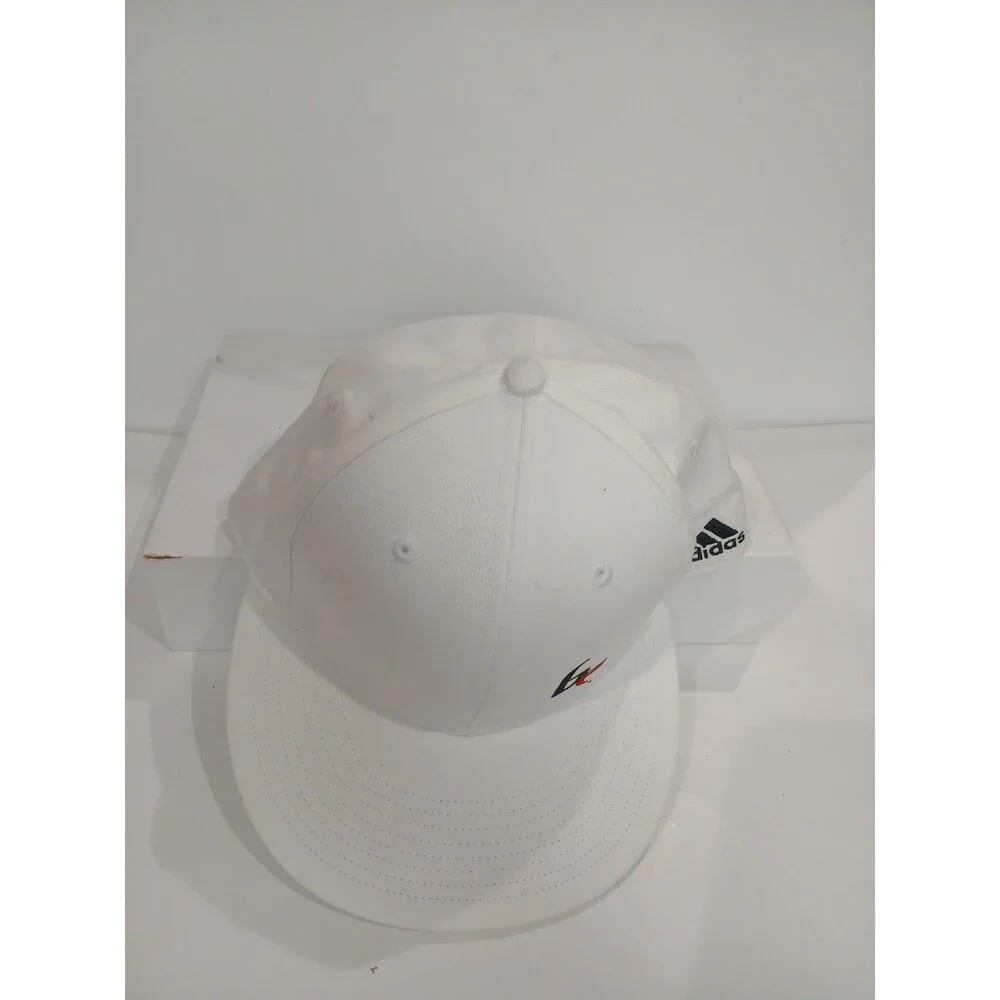 Adidas White Snapback Hat Flat Brim Adjustable One Size New Without Tags